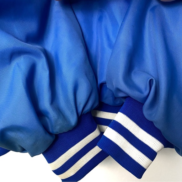 Vintage Union Made Athletics Blue 1/2 Snap Button Pullover Hoodie Jacket USA XL - Picture 7 of 9